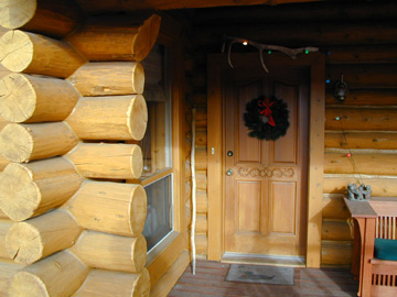 Hand Hewn logs almost a foot thick......