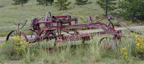 Horse drawn Road Grader still used on the ranch...........