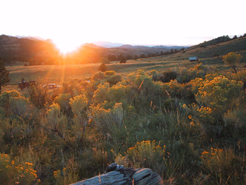 Sunset over the Highkicker Ranch............