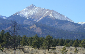13,450 foot Horn Peak in the Sangre de Cristo Wilderness from the Eastern boundary of the property......