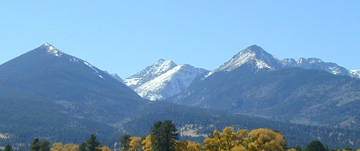 The Snowcapped peaks of the Sangre de Cristo Wilderness gleam like molten Silver in the Autumn sunlight.......