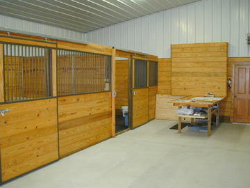 Horse Stalls, Workshop and Garage integrated into the main Ranch house.........