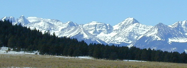 Views of the 14,000 foot high Sangre de Cristo mountains.....