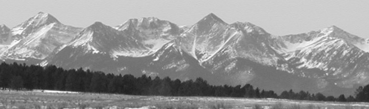 View of the Sangre de Cristo mountain range from the Ranch House.......