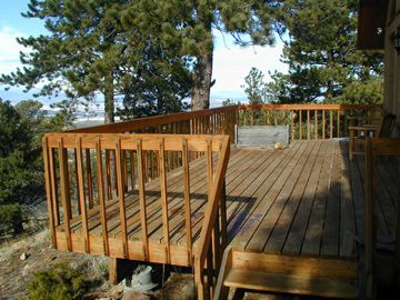 The West deck in a Ponderosa Pine Forest.........
